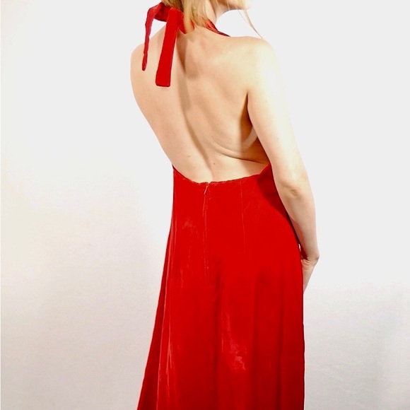 Dresses | Bright Redvelvet Maxihalter Dresssize Large Circa 197s | Poshmark Dresses | Bright Redvelvet Maxihalter Dresssize Large Circa 197s | Poshmark